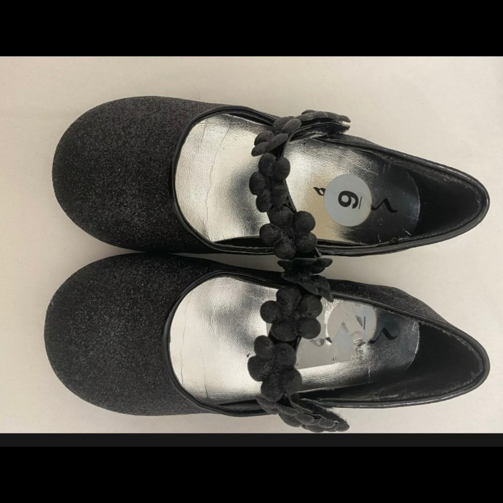Nina Black Glitter Toddler Formal Sz 9 Girl’s